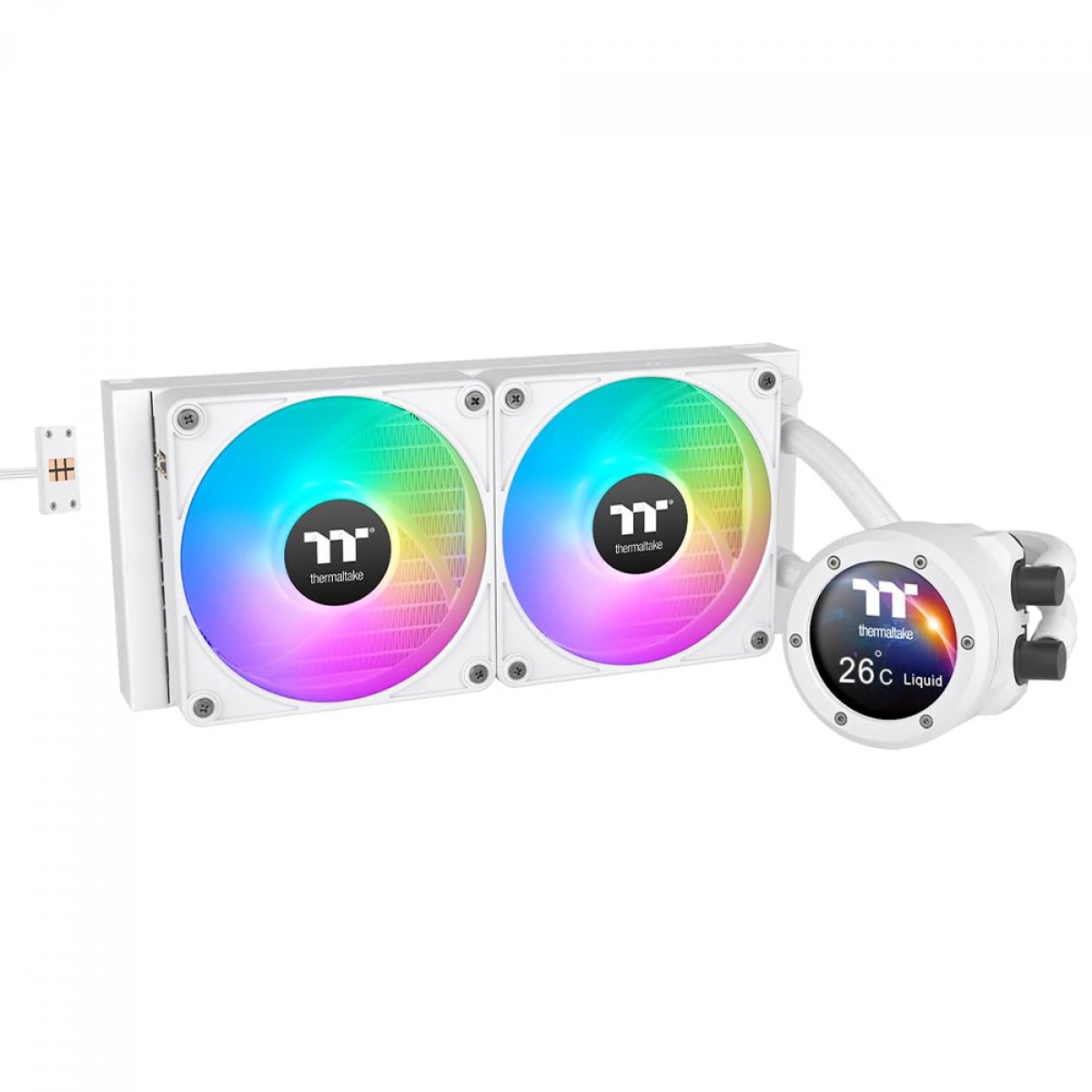 Water Cooler Thermaltake TH280 V2 Ultra EX Snow, ARGB, Display LCD, 280mm, Intel-AMD, Branco, CL-W427-PL14SW-A