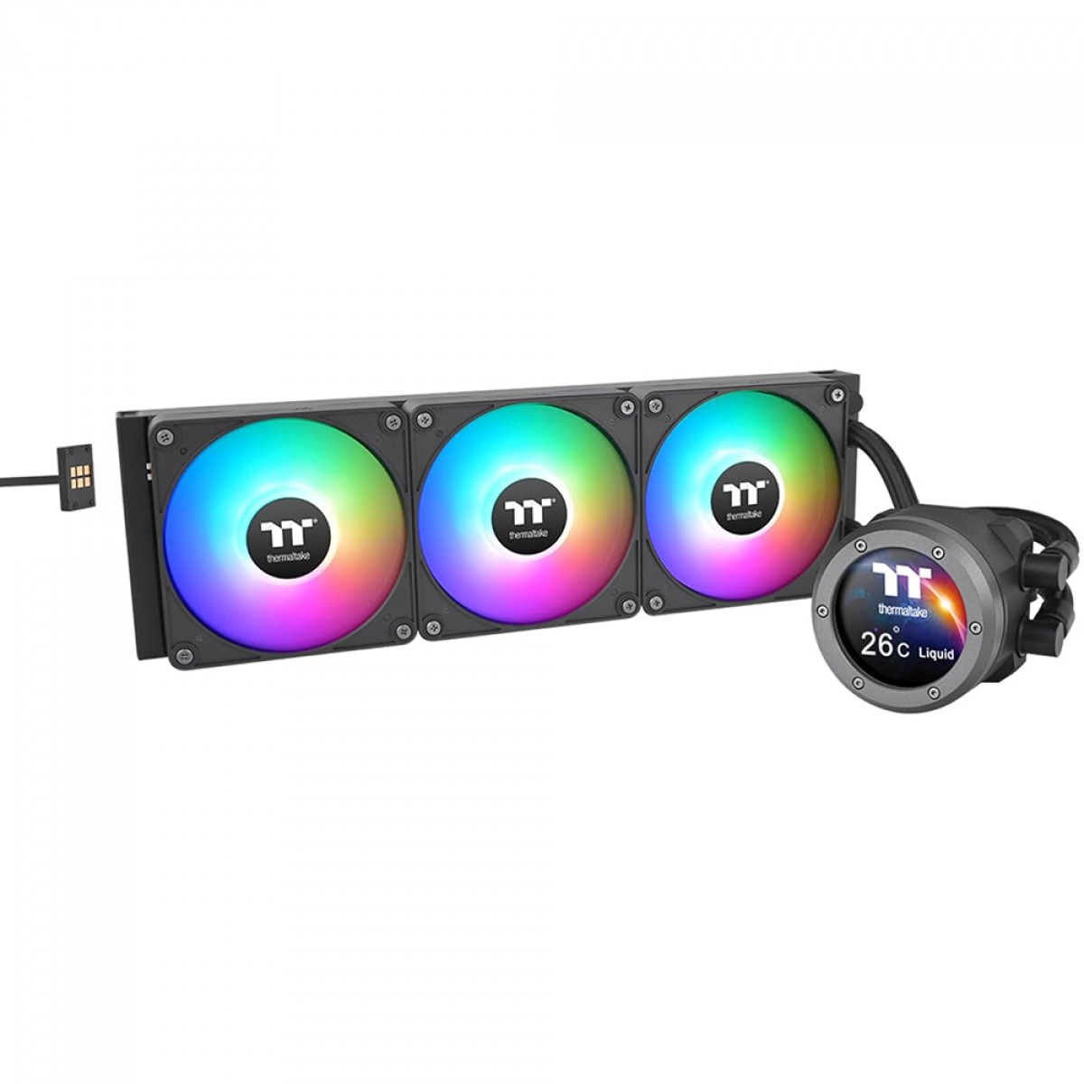 Water Cooler Thermaltake TH360 V2 Ultra EX, ARGB, Display LCD, 360mm, Intel-AMD, Preto, CL-W415-PL12SW-A