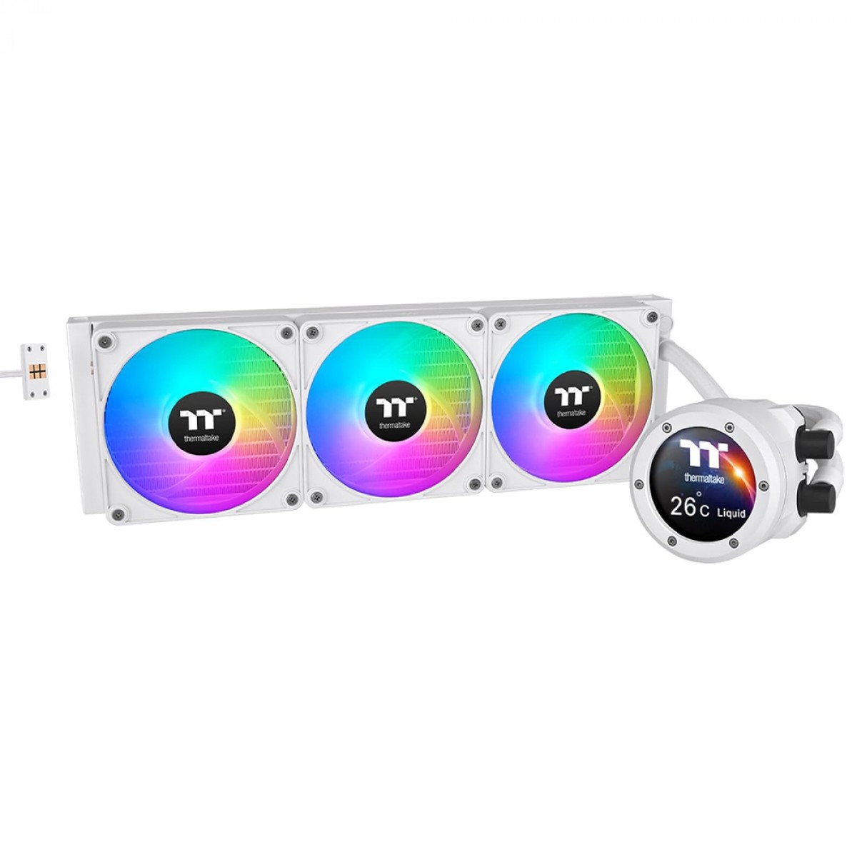 Water Cooler Thermaltake TH360 V2 Ultra EX ARGB Snow Edition, 360mm, Display LCD, Intel-AMD, Branco, CL-W426-PL12SW-A