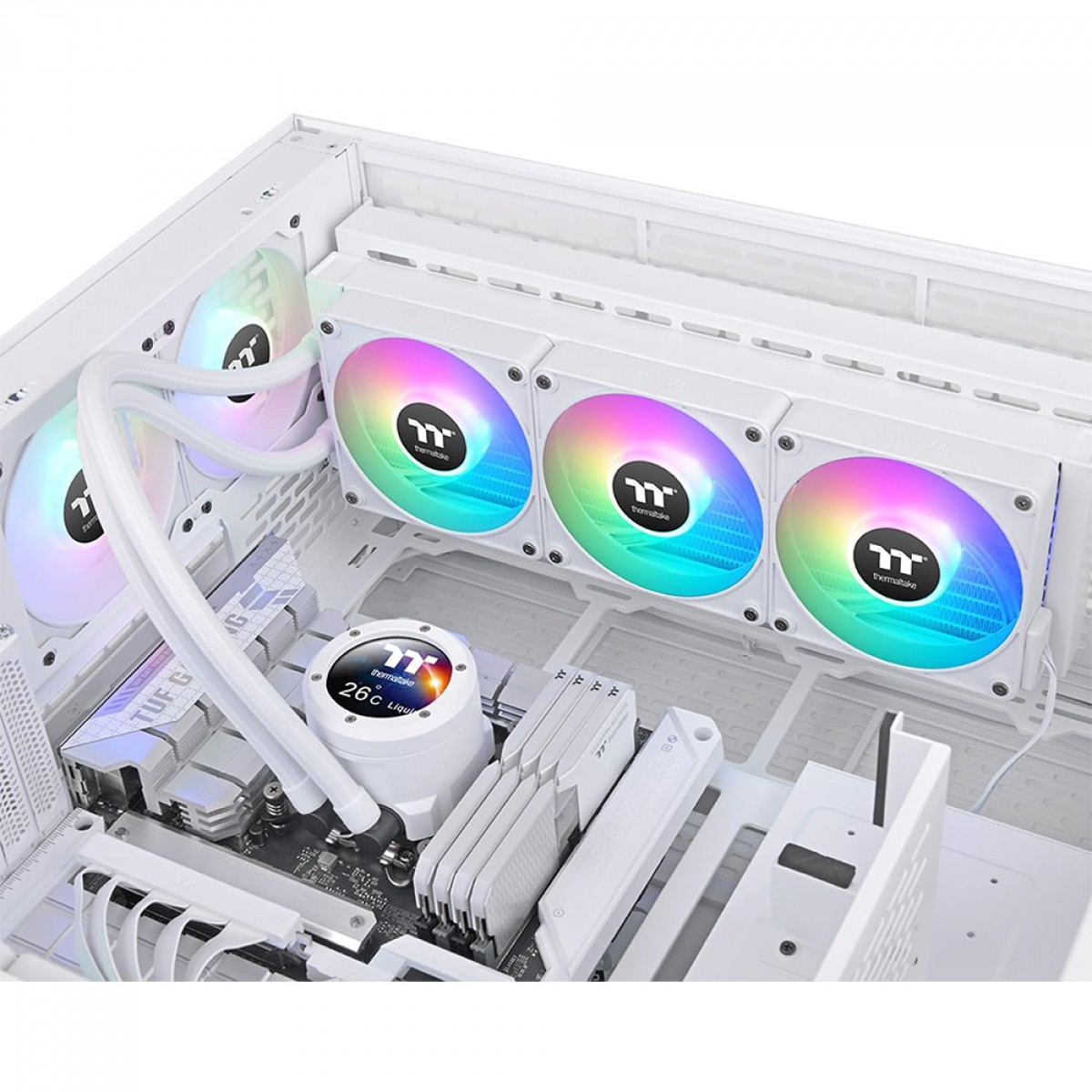 Water Cooler Thermaltake TH360 V2 Ultra EX ARGB Snow Edition, 360mm, Display LCD, Intel-AMD, Branco, CL-W426-PL12SW-A