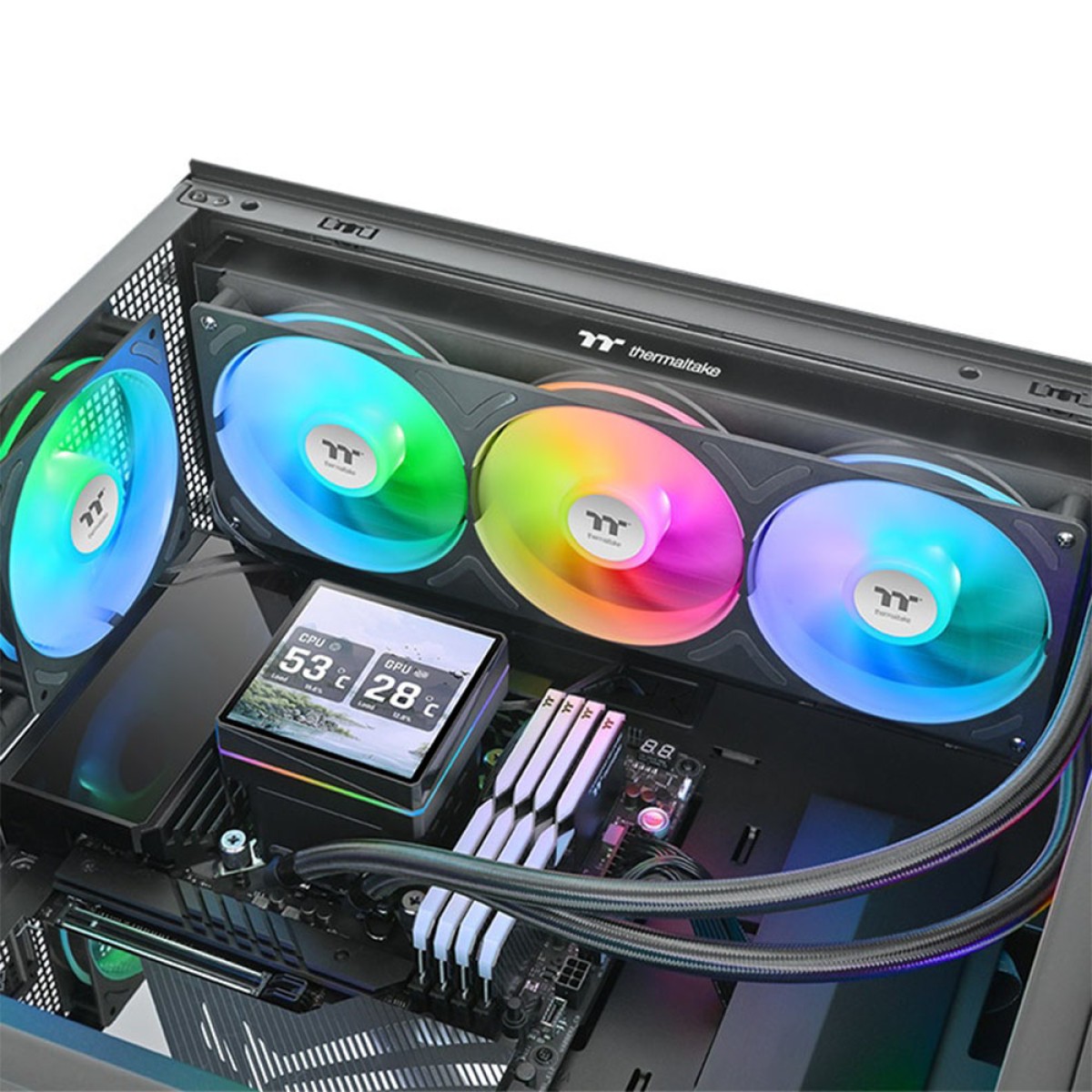 Water Cooler Thermaltake TH360 V3 ULTRA ARGB Sync AIO, 360mm, Display LCD, Intel-AMD, Preto, CL-W474-PL12SW-A