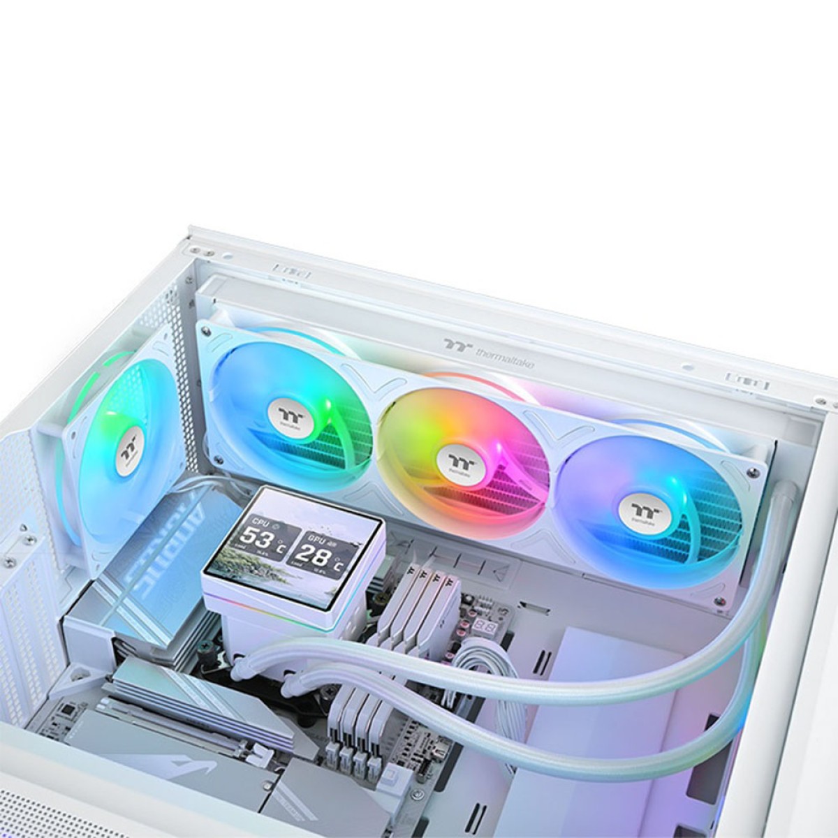 Water Cooler Thermaltake TH360 V3 ULTRA ARGB Sync AIO Snow Edition, 360mm, Display LCD, Intel-AMD, Branco, CL-W476-PL12SW-A