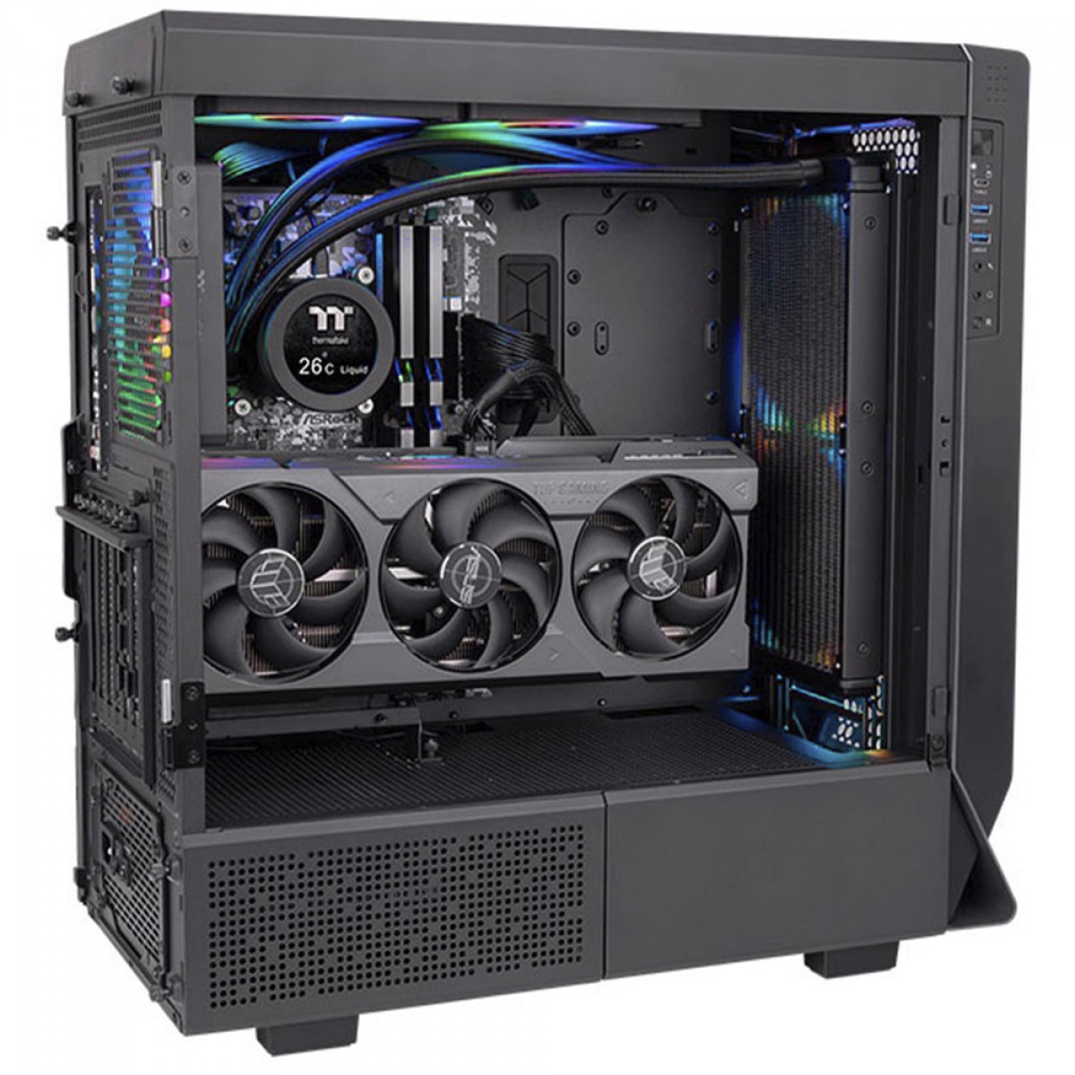 Water Cooler Thermaltake Toughliquid Ultra, RGB, 280mm, Display LCD, Intel-AMD, Preto, CL-W371-PL14SW-A