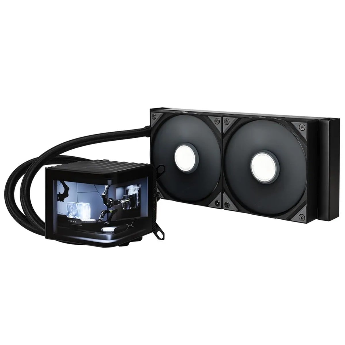 Water Cooler Tryx Panorama, 240mm, Display Curvo AMOLED Customizável, Intel-AMD, Preto, L-P240N-DS2M-G0K