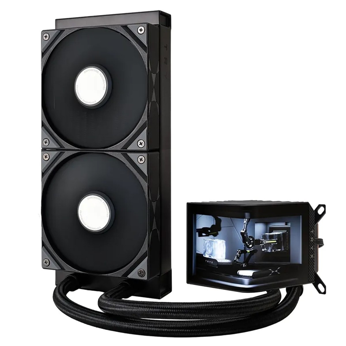 Water Cooler Tryx Panorama, 240mm, Display Curvo AMOLED Customizável, Intel-AMD, Preto, L-P240N-DS2M-G0K