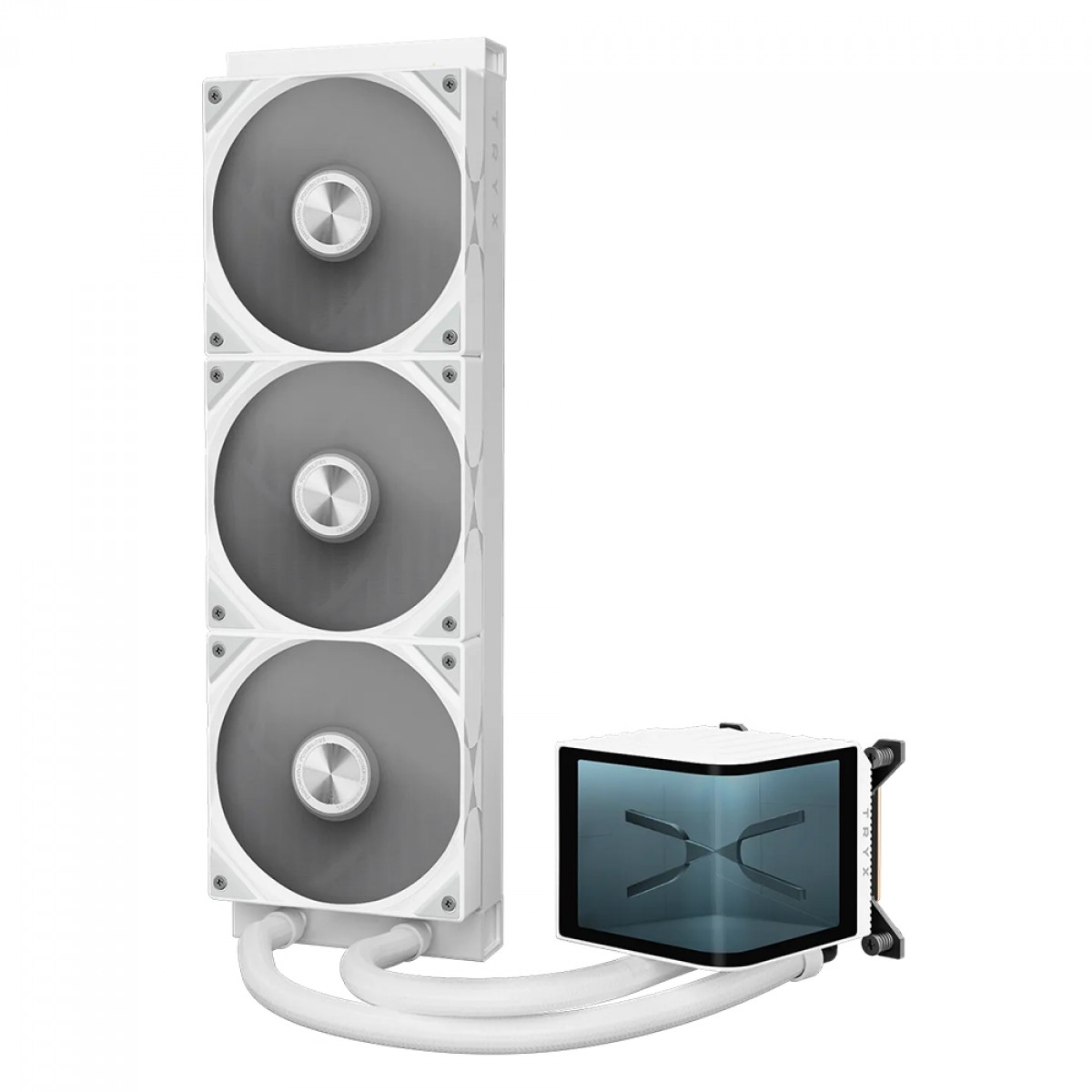 Water Cooler Tryx Panorama, 360mm, Display Curvo AMOLED Customizável, Intel-AMD, Branco, L-P360N-DS3M-G1W