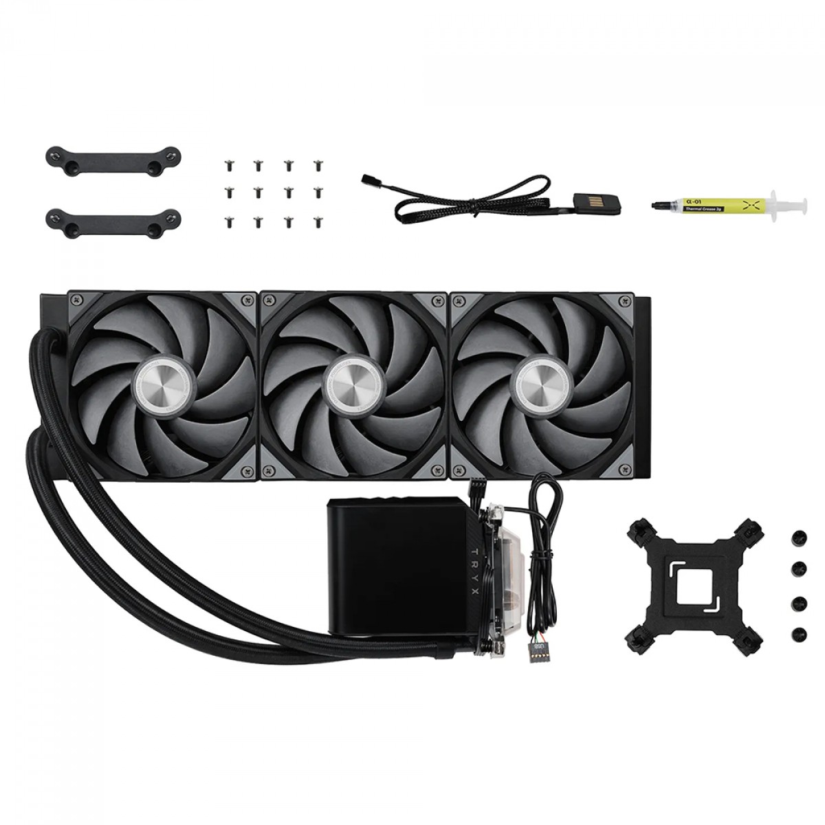 Water Cooler Tryx Panorama, 360mm, Display Curvo AMOLED Customizável, Intel-AMD, Preto, L-P360N-DS3M-G1K