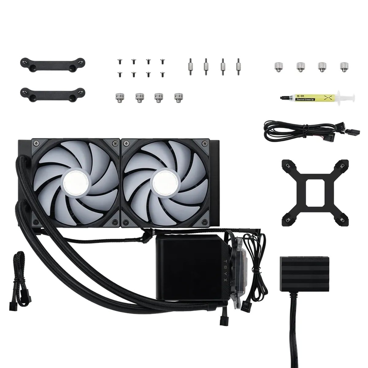 Water Cooler Tryx Panorama ARGB, 240mm, Display Curvo AMOLED Customizável, Intel-AMD, Preto, L-P240A-AS2M-G0K
