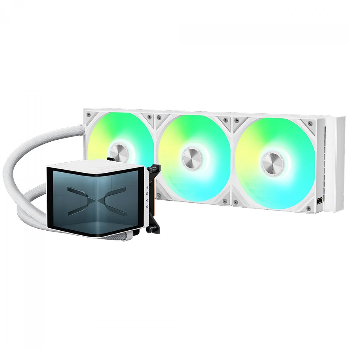 Water Cooler Tryx Panorama ARGB, 360mm, Display Curvo AMOLED Customizável, Intel-AMD, Branco, L-P360A-AS3M-G1W