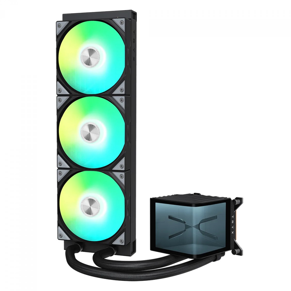 Water Cooler Tryx Panorama ARGB, 360mm, Display Curvo AMOLED Customizável, Intel-AMD, Preto, L-P360A-AS3M-G1K
