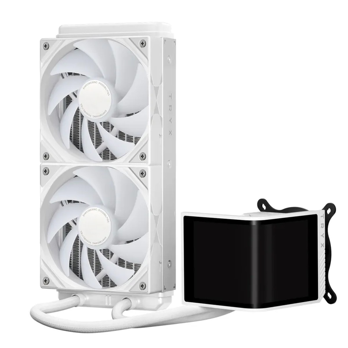 Water Cooler Tryx Panorama SE, 240mm, ARGB, Display Curvo AMOLED Customizável, Intel-AMD, Branco, L-P240L-AM2M-G0W