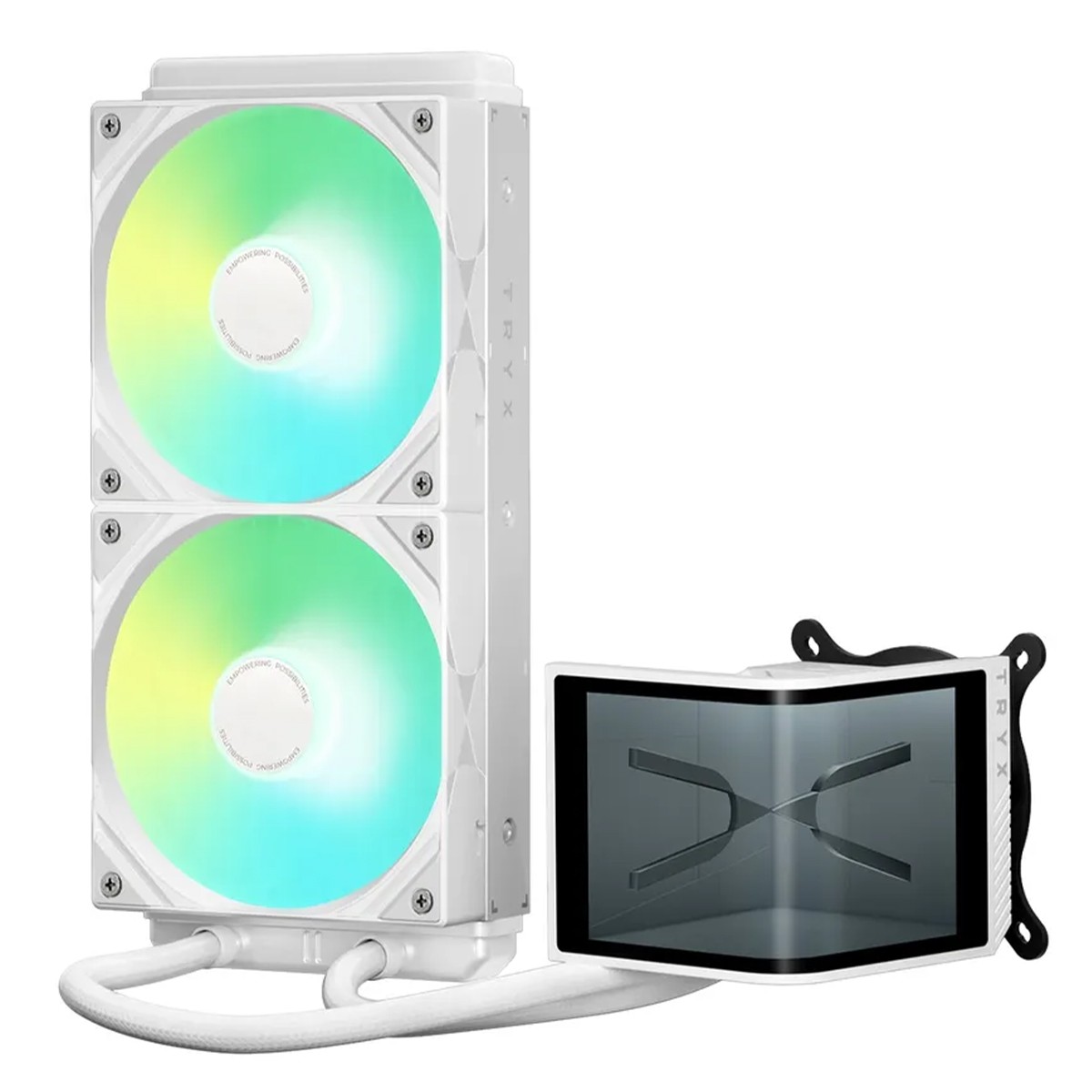 Water Cooler Tryx Panorama SE, 240mm, ARGB, Display Curvo AMOLED Customizável, Intel-AMD, Branco, L-P240L-AM2M-G0W