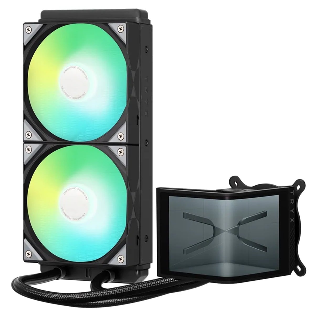 Water Cooler Tryx Panorama SE, 240mm, ARGB, Display Curvo AMOLED Customizável, Intel-AMD, Preto, L-P240L-AM2M-G0K