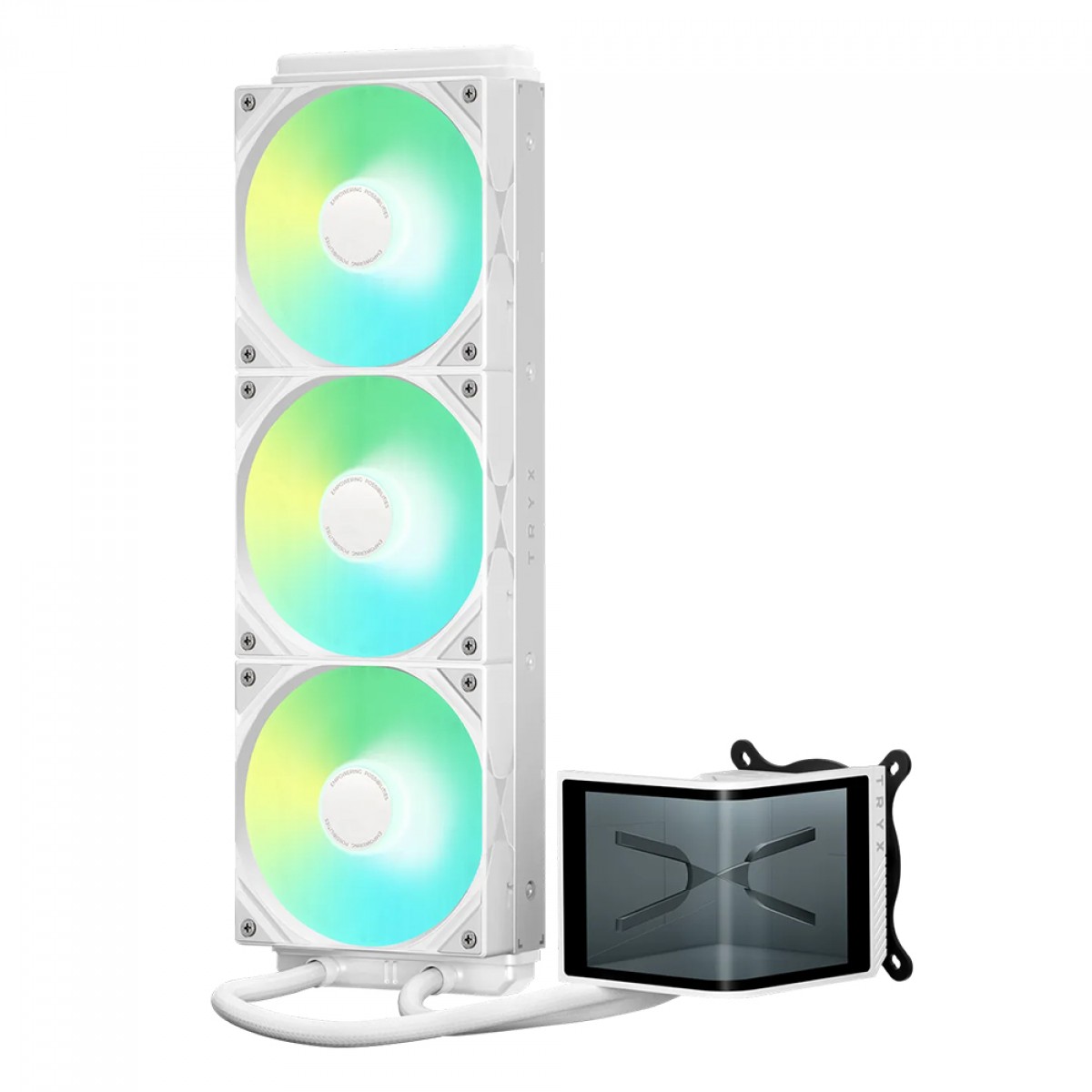 Water Cooler Tryx Panorama SE, 360mm, ARGB, Display Curvo AMOLED Customizável, Intel-AMD, Branco, L-P360L-AM3M-G0W