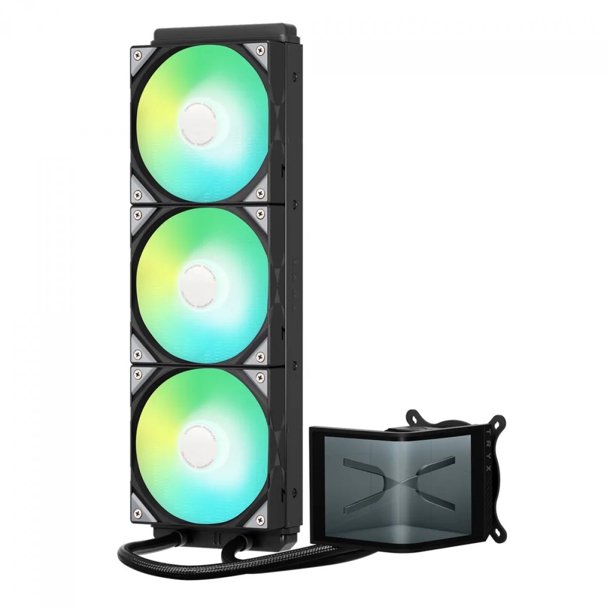 Water Cooler Tryx Panorama SE, 360mm, ARGB, Display Curvo AMOLED Customizável, Intel-AMD, Preto, L-P360L-AM3M-G0K
