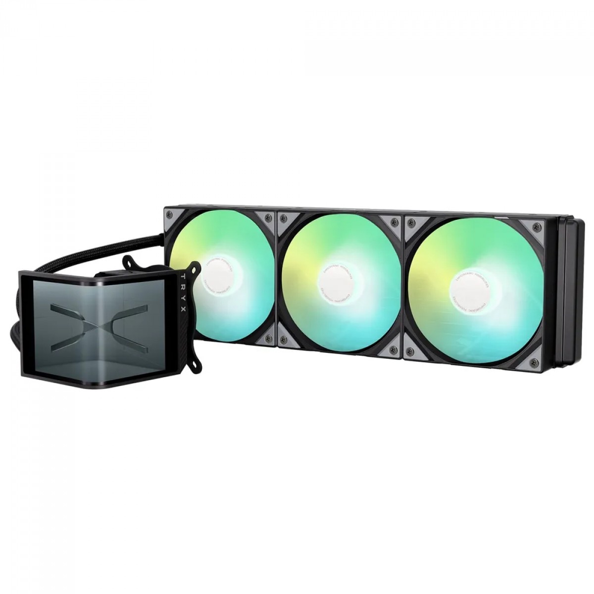 Water Cooler Tryx Panorama SE, 360mm, ARGB, Display Curvo AMOLED Customizável, Intel-AMD, Preto, L-P360L-AM3M-G0K