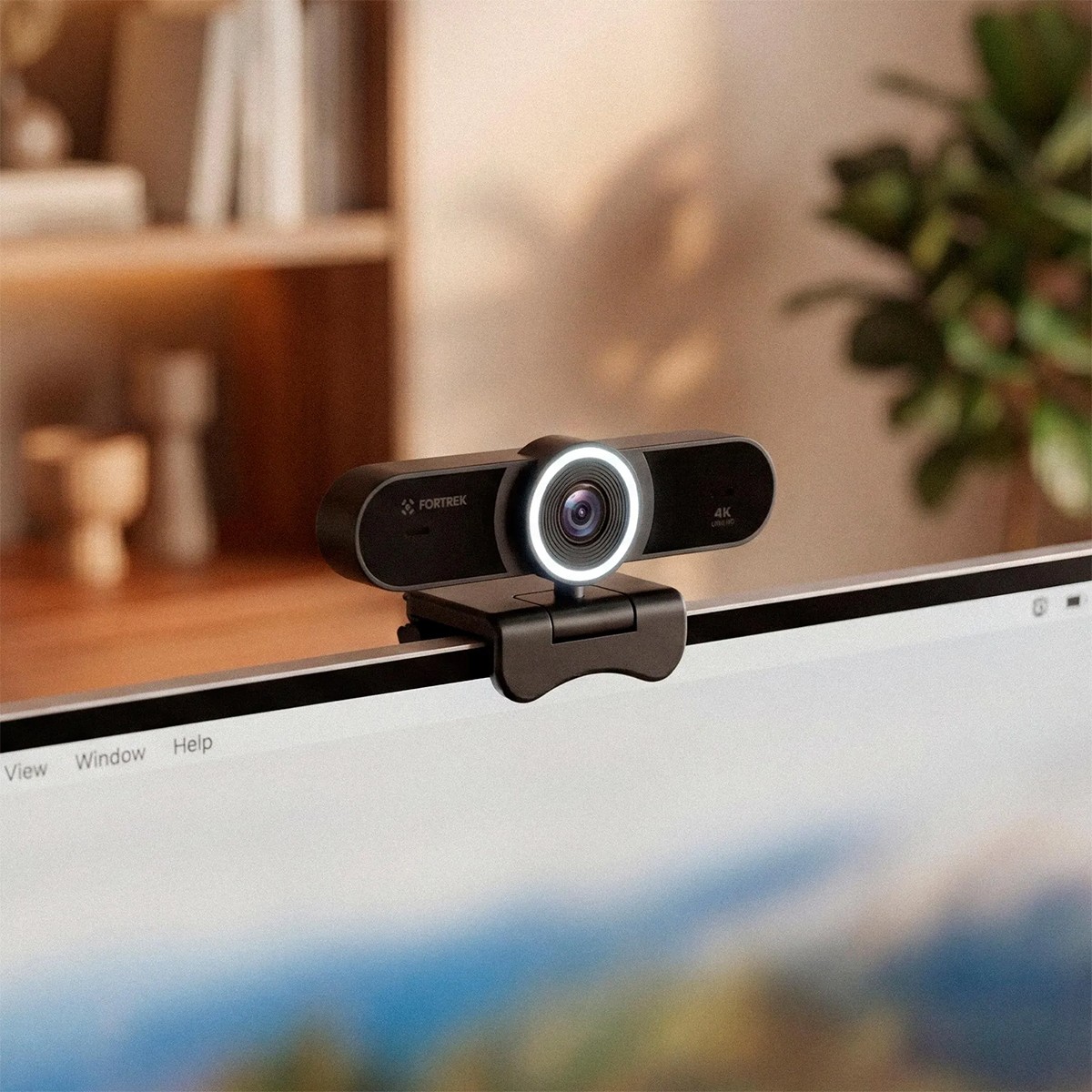 Webcam Fortrek Vision 40, 4K Ultra HD, 30 FPS, Com Ring Light, Preto, 87792