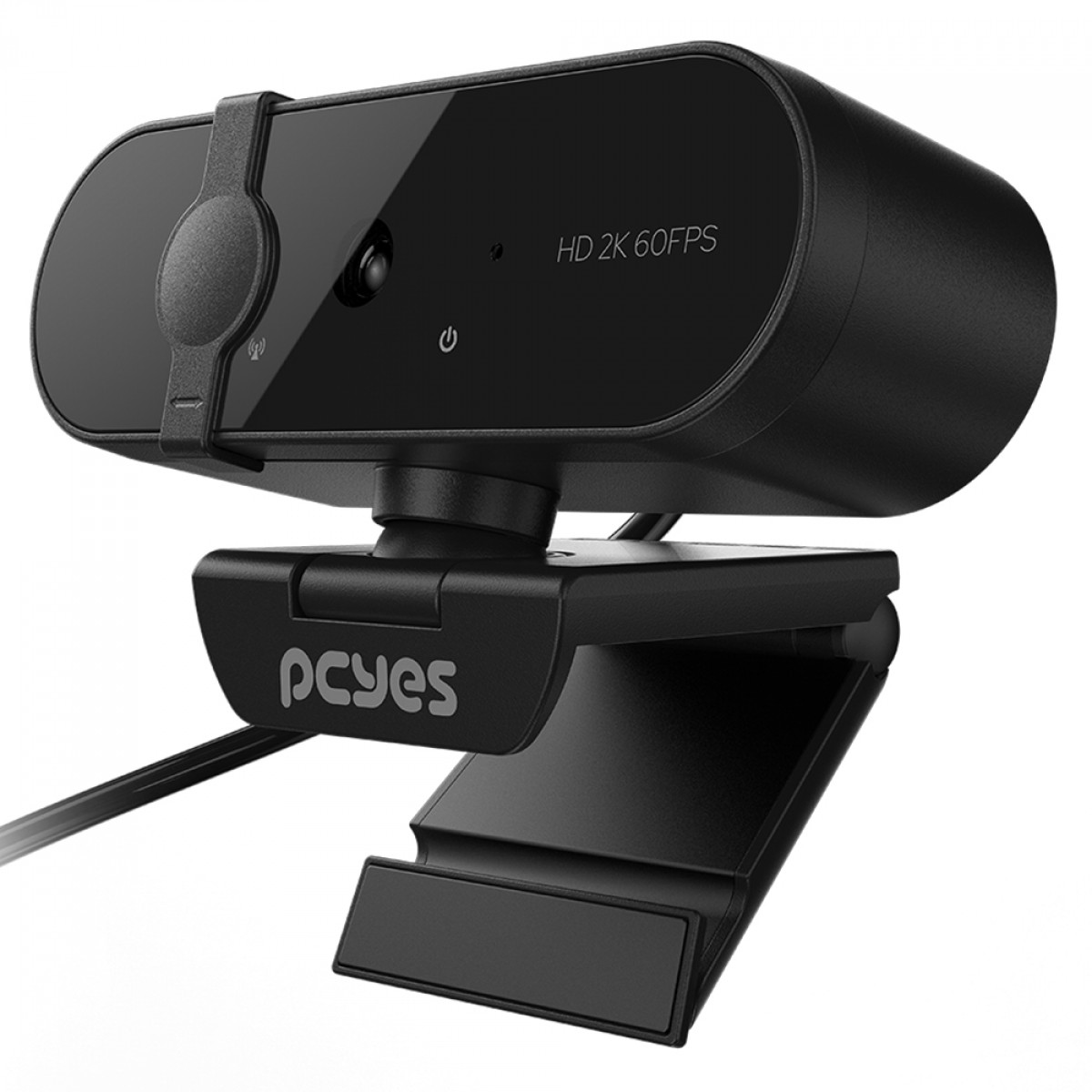 Webcam PCYES RAZA 2K-01, Quad HD, 60 FPS, USB, Com Microfone, Preto, RZ2K01