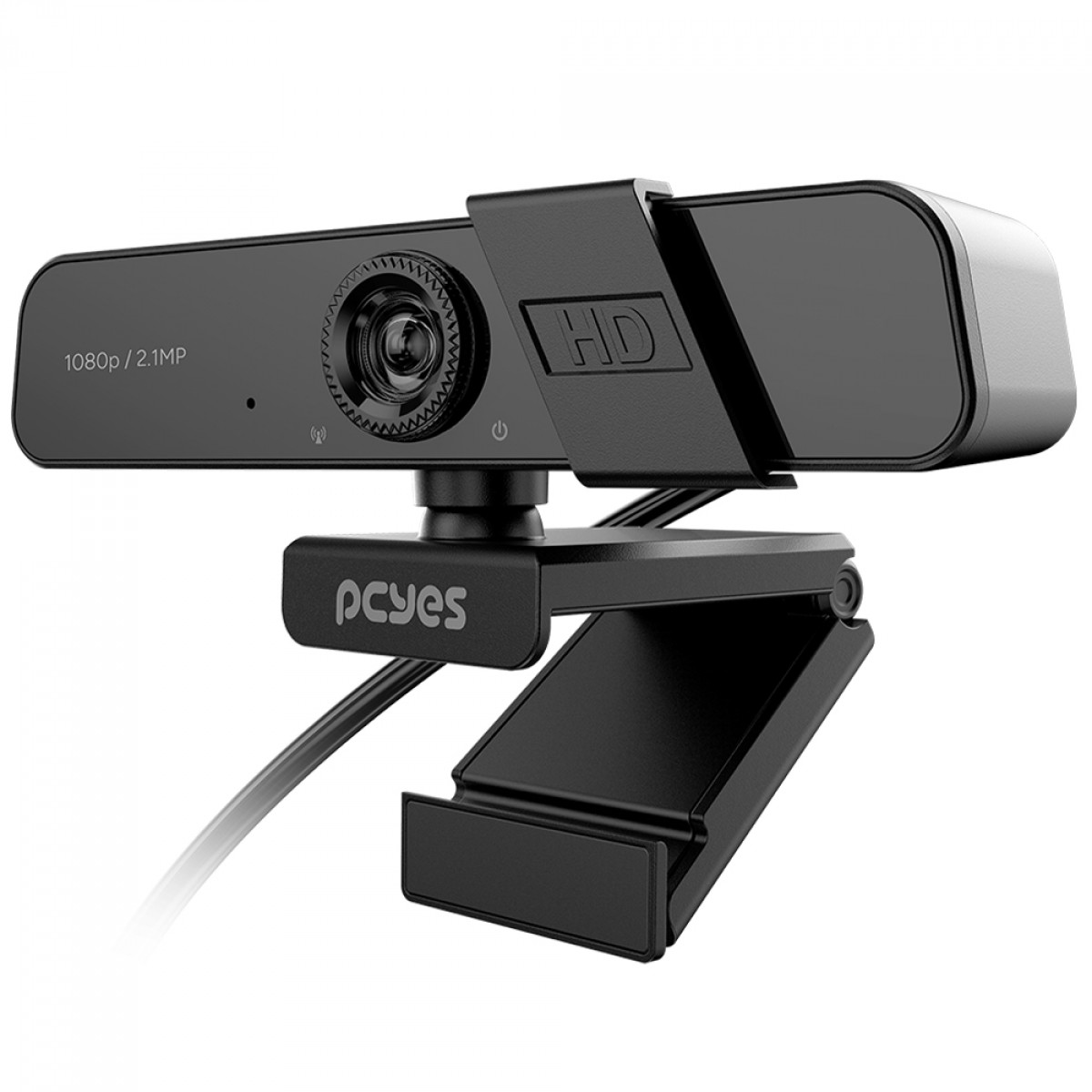 Webcam PCYES RAZA FHD-04, Full HD, 30 FPS, USB, Com Microfone, Preto, RZFHD04