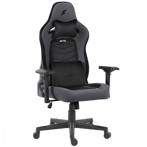 Cadeira Gamer SuperFrame MTG, Reclinável, 4D, Couro, Cinza e Preta, SF-CH-MTG4DGBL