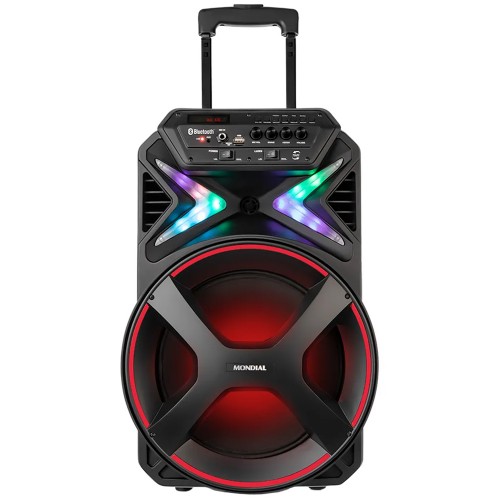 Caixa de Som Amplificada Mondial Connect Lights, Bluetooth, 400W, Múltiplas Conexões, Preto, CM-400