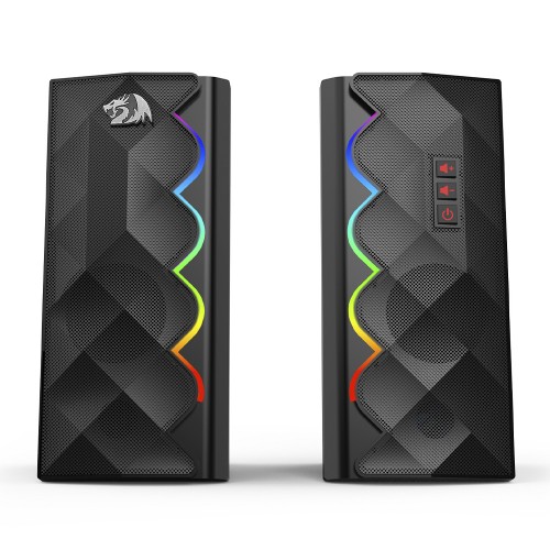 Caixa de Som Gamer Redragon Cipher, RGB, Stereo, AUX, USB, Preto, GS522