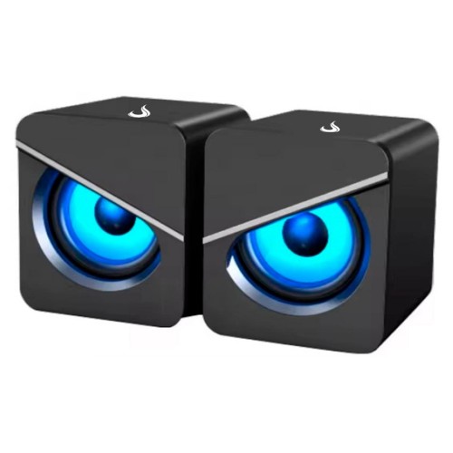 Caixa De Som Gamer Rise Mode Mad Sound 01, LED Azul, 3.5mm, 2x3W, Preto, RM-SPMA-01-BB