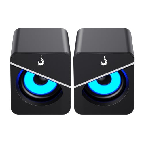 Caixa De Som Gamer Rise Mode Mad Sound 01, LED Azul, 3.5mm, 2x3W, Preto, RM-SPMA-01-BB