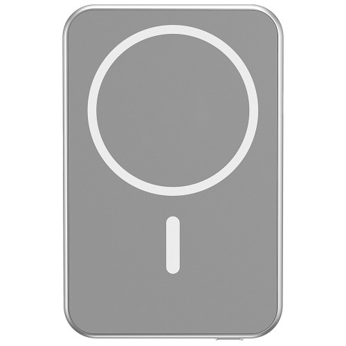 Carregador Portátil Universal, PowerBank, 5000MAH, Com Indução, Prata, Geonav, PB5KALMAGSV