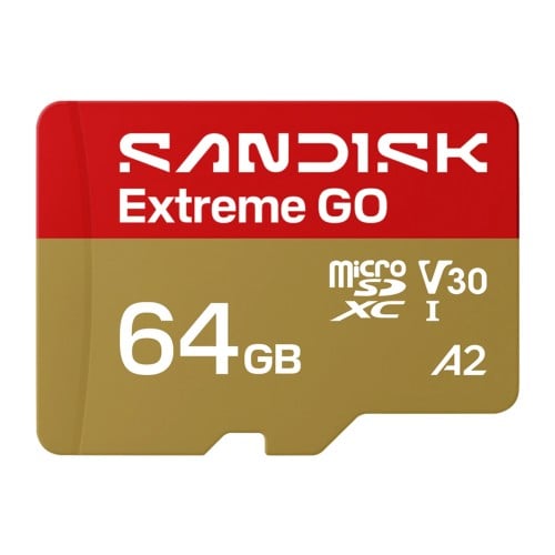Cartão De Memória SanDisk Extreme GO MicroSDXC UHS-I, 64GB, SDSQXGN-064G-GN6MN