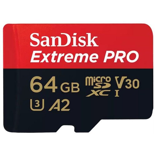 Cartão de Memória SanDisk Extreme PRO UHS-I, MicroSDXC, 64GB, 200MBs, 4K UHD, U3, V30, Com Adaptador, SDSQXCU-064G-GN6MA
