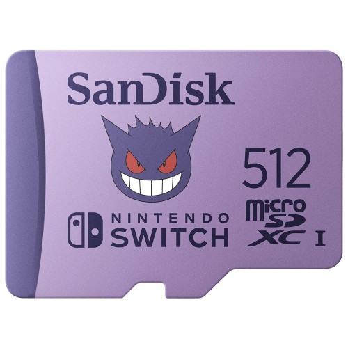 Cartão De Memória SanDisk MicroSD Pokémon Nintendo Switch, 512GB