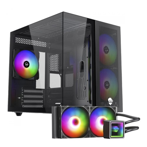 Combo Ninja, Gabinete Kazan X3 C/ 3 Fans + Water Cooler Yuki 240mm