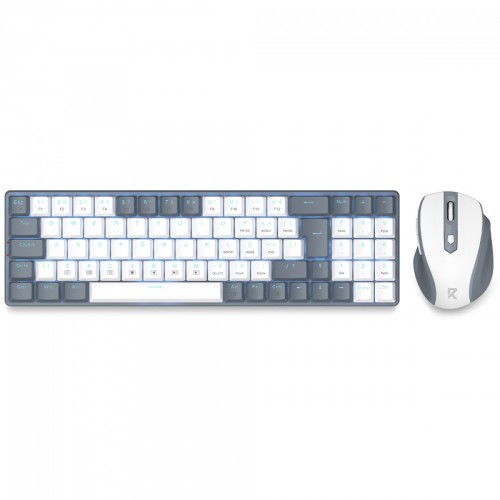 Combo Office Redragon BS-8772, Wireless 2.4G, Teclado e Mouse, Cinza e Branco