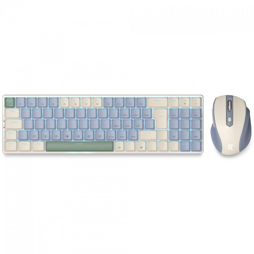 Combo Office Redragon BS-8772, Wireless 2.4G, Teclado e Mouse, Creme e Azul