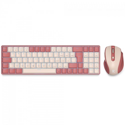 Combo Office Redragon BS-8772, Wireless 2.4G, Teclado e Mouse, Rosa