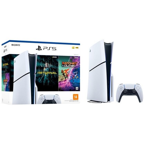 Console Playstation 5 Slim + Returnal e Ratchet &amp;amp; Clank, 1TB, Com 1 Controle PS5