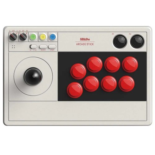 Controle Arcade 8BitDo Arcade Stick, Sem Fio, Bluetooth, Switch, Windows, White, 80FE