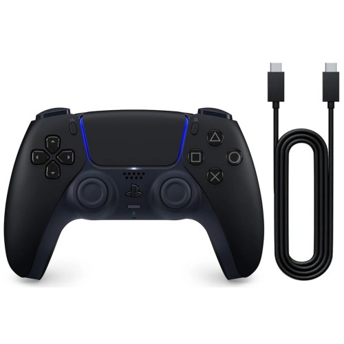 Controle Sony DualSense PS5 e PC, Bluetooth + Cabo USB, Midnight Black, 1000051644