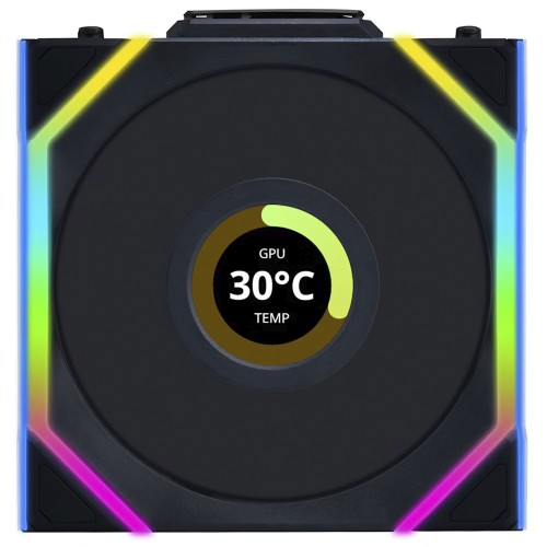 Cooler Para Gabinete Lian Li Uni Fan SL Wireless LCD, ARGB, 120mm, Com Tela, Black, 12SLLCD1W1B