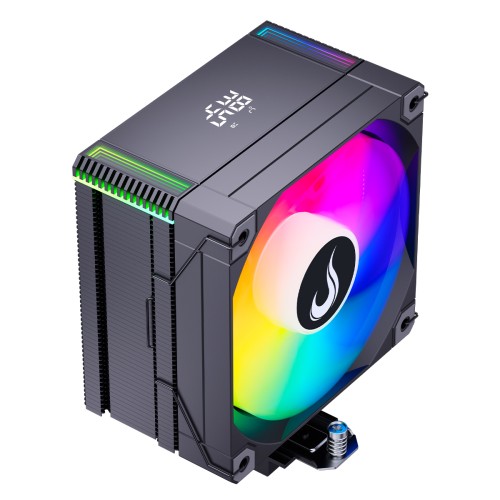 Cooler Para Processador Riser Mode Temp 6 Black, ARGB, 120mm, Com Display, Intel-AMD, Preto, RM-ACT6-ARGB-B