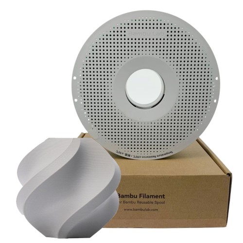 Filamento Bambu Lab PETG HF, 1,75mm, 1Kg, Cinza, Com Carretel Reutilizável, G02-D0-1.75-1000-SPL