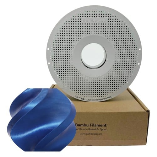 Filamento Bambu Lab PLA Silk+, 1,75mm, 1Kg, Azul, Com Carretel Reutilizável, A06-B1-1.75-1000-SPL