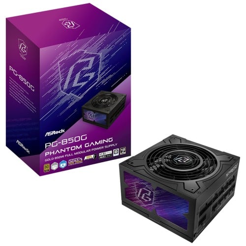Fonte ASRock Phantom Gaming, 850W, 80 Plus Gold, Cybenetics Platinum, Full Modular, ATX 3.1, PCIe 5.1, Preto, PG-850G