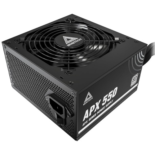 Fonte Montech APX550, 550W, 80 Plus White, PFC Ativo, Preto