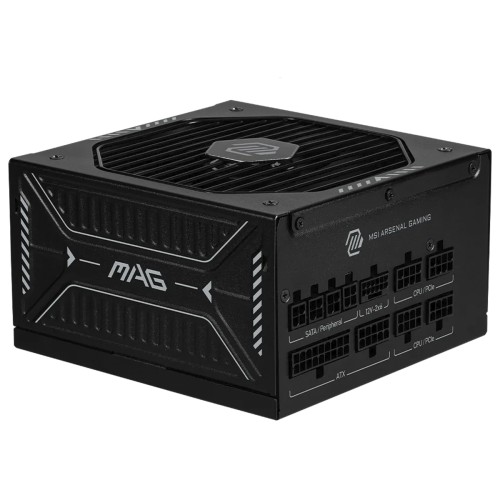 Fonte MSI MAG A850GLS PCIE5, 850W, 80 Plus Gold, Cybenetics Platinum, ATX 3.1, PFC Ativo, Full Modular, Preto, MAGA850GLS