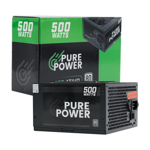 Fonte Pure Power, 500W, 80 Plus White, PFC Ativo, Black, PP-PSU2-500W PFC