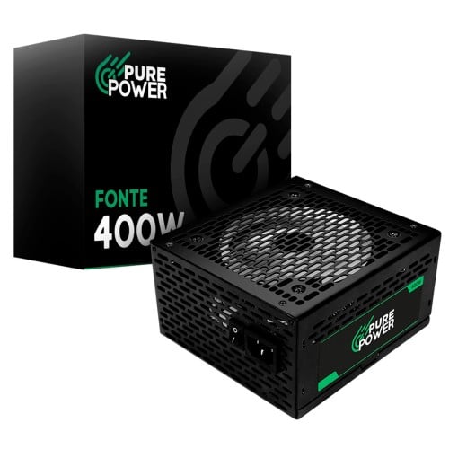 Fonte Pure Power Core, 400W, 80 Plus Bronze, ATX, PFC Ativo, Preto, PP-PS-CRB400FN