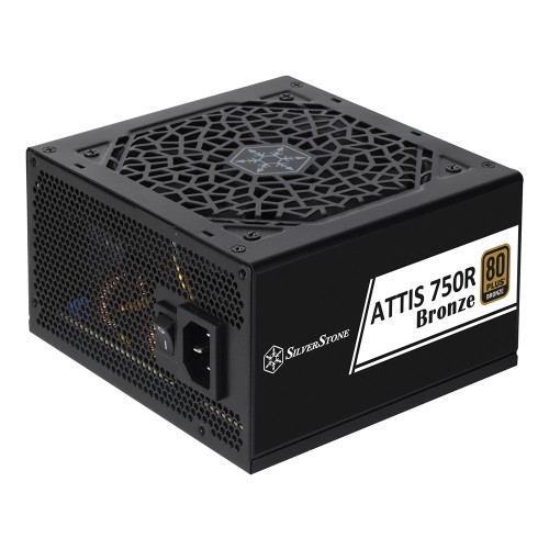 Fonte SilverStone ATTIS 750R, 750W, 80 Plus Bronze, PFC Ativo, Cabos Flat, Black, SST-AT750R-BF