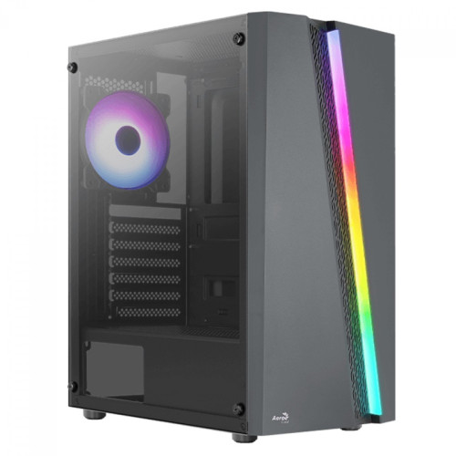 Gabinete Gamer Aerocool Blade, RGB, Mid Tower, Vidro Temperado, Black, ATX, Sem Fonte, Com 4 Fans